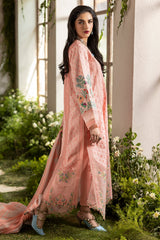 3-PC Stitched Chikankari Lawn Collection CMA-6-123 Peach