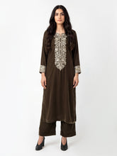 2 Piece Velvet Suit- Embroidered (Pret)
