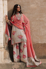 3-Pc Stitched Embroidered Printed Chiffon Collection VSL6-09P