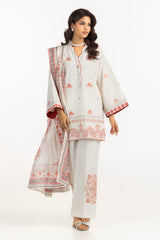 3PC Cambric Embroidered Suit