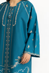 3PC Cambric Embroidered Suit With Scarf