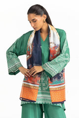 3PC Cambric Printed Suit With Scarf