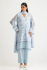 3PC Chiffon Embroidered Suit