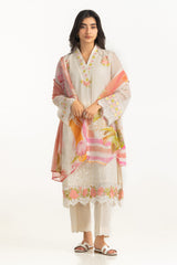 3PC Chiffon Sequins Embroidered Suit