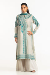 3PC Cotton Net Embroidered Suit