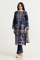 3PC Lawn Embroidered Suit With Printed Silk Dupatta