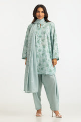 3PC Lawn Printed Suit With Embroidered Dupatta