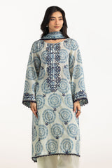 3PC Lawn Printed Suit With Embroidered