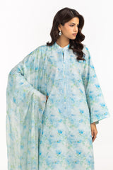 3PC Lawn Printed Suit With Embroidered