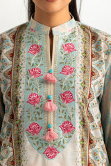 3PC Lawn Printed Suit With Embroidered