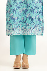 3PC Lawn Printed Suit With Schiffli Embroiderd