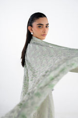 3PC Lawn Silver And Lacquer Printed Suit