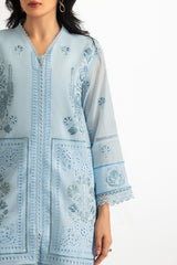 3PC Paper Cotton Embroidered Suit
