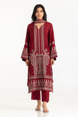 3PC Raw Silk Embroidered Suit