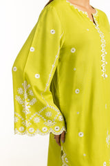 3PC Viscose Raw Silk Embroidered Suit