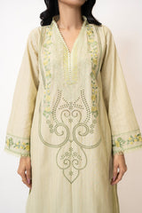 3PC Zari Stripe Embroidered Suit