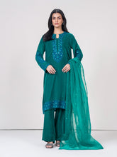 3 Piece Velvet Suit- Embroidered (Pret)