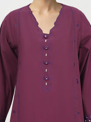 2 Piece Lawn Slub Suit- Embroidered (Pret)