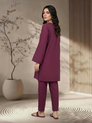 2 Piece Lawn Slub Suit- Embroidered (Pret)