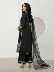 3 Piece Viscose Glitter Suit- Embroidered (Pret)