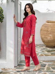 2 Piece Lawn Slub Suit- Embroidered (Pret)