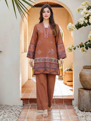2 Piece Dobby Suit- Embroidered (Pret)