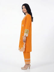 2 Piece Lawn Slub Suit- Embroidered (Pret)