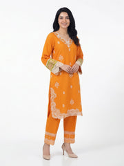 2 Piece Lawn Slub Suit- Embroidered (Pret)
