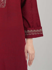 2 Piece Self Jacquard Suit- Embroidered (Pret)