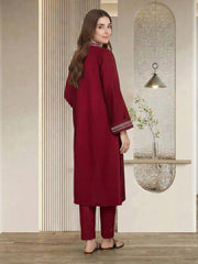 2 Piece Self Jacquard Suit- Embroidered (Pret)