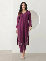 2 Piece Silk Suit- Embellished (Pret)