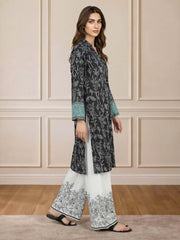 2 Piece Viscose Slub Suit- Embroidered (Pret)