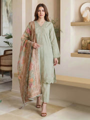 3 Piece Dobby Suit- Embroidered (Pret)