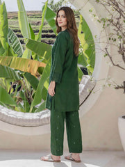 2 Piece Self Jacquard Suit- Embroidered (Pret)