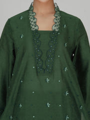 2 Piece Self Jacquard Suit- Embroidered (Pret)