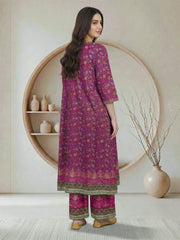 2 Piece Satin Suit- Embroidered (Pret)