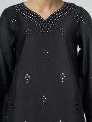 2 Piece Raw Silk Suit- Embroidered (Pret)