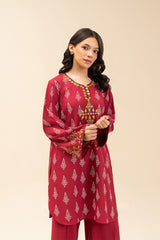 2 PIECE EMBROIDERED SLUB SUIT (PRET)