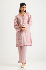 Cambric Embroidered Co-Ord Set