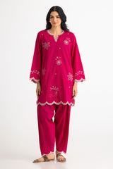 Cambric Embroidered Co-Ord Set
