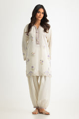 Cambric Embroidered Co-Ord Set