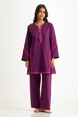 Cambric Embroidered Co-Ord Set