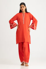 Cambric Embroidered Co-Ord Set