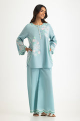 Cambric Embroidered Co-Ord Set