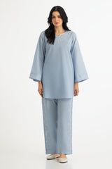 Cambric Embroidered Co-Ord Set