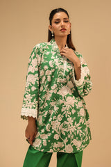 Cambric Printed Co-Ord Set With Embroidered