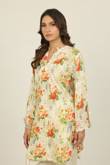 Cambric Printed Co-Ord Set With Embroidered