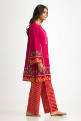 Cambric Printed Co-Ord Set With Embroidered