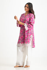 Cambric Printed Co-Ord Set With Embroidered
