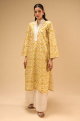 Cambric Printed Shirt With Embroidered